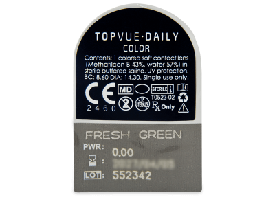 TopVue Daily Color - Fresh Green - giornaliere non correttive (2 lenti) - Blister pack preview