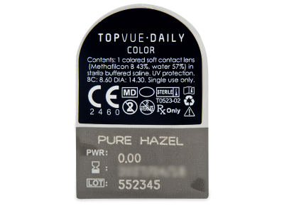 TopVue Daily Color - Pure Hazel - giornaliere non correttive (2 lenti) - Blister pack preview