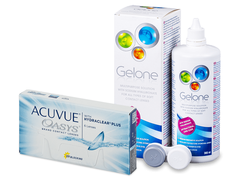 Acuvue Oasys (6 lenti) + soluzioni Gelone 360 ml - Package deal